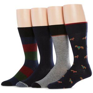 S11 Perry Ellis Multi-Color Men's 4-Pk. Golden Retriever Socks - OS